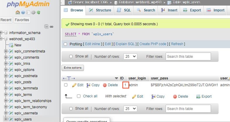 Adding an Admin User to the WordPress Database With phpMyAdmin