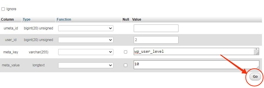 Adding an Admin User to the WordPress Database With phpMyAdmin