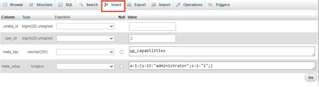 Adding an Admin User to the WordPress Database With phpMyAdmin