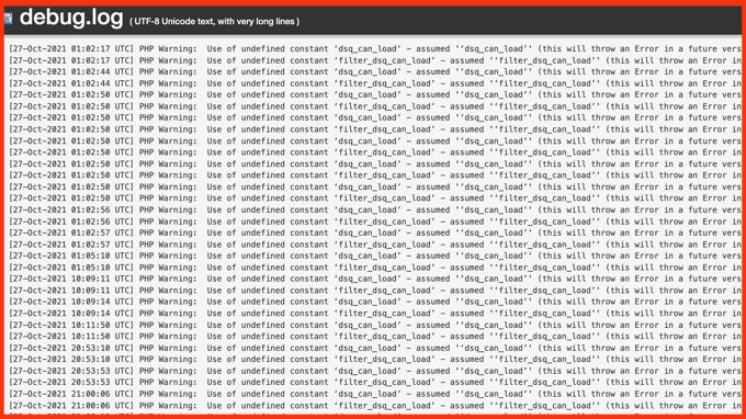 WordPress Error Logs