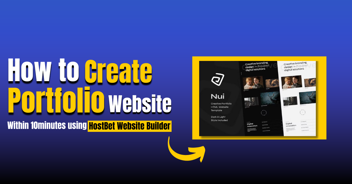 How to Create a Portfolio Website Using HostBet Free Website Builder in ...