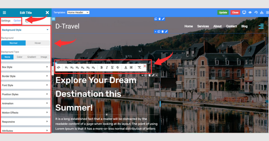 Create a Travel Website