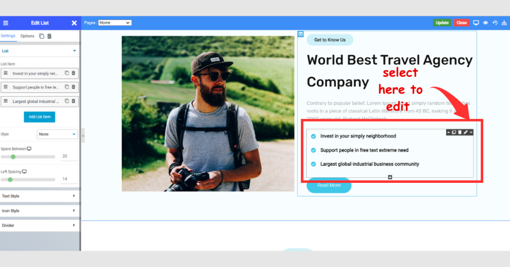 Create a Travel Website