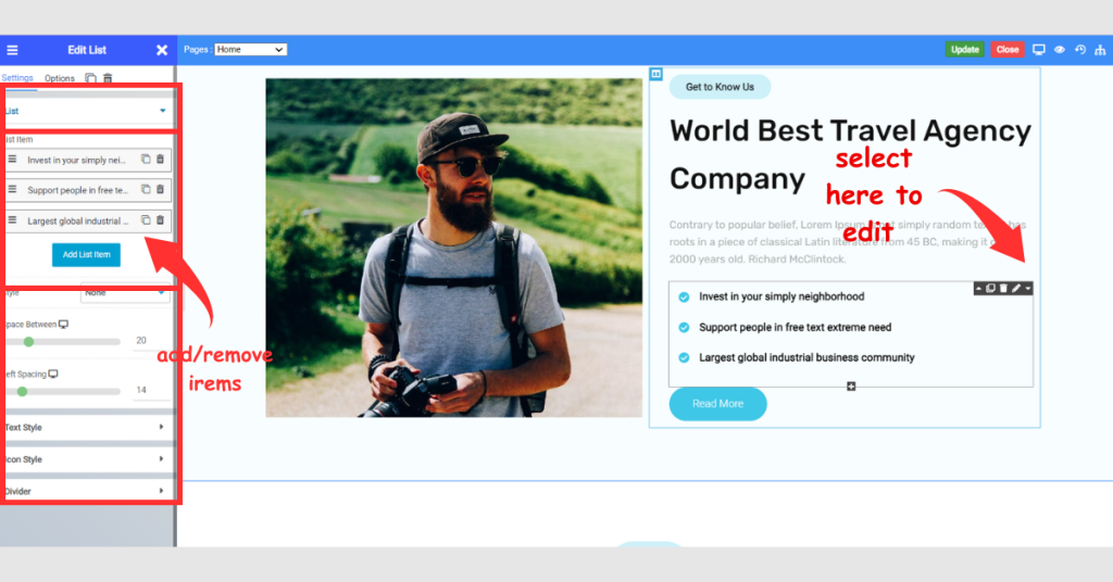 Create a Travel Website